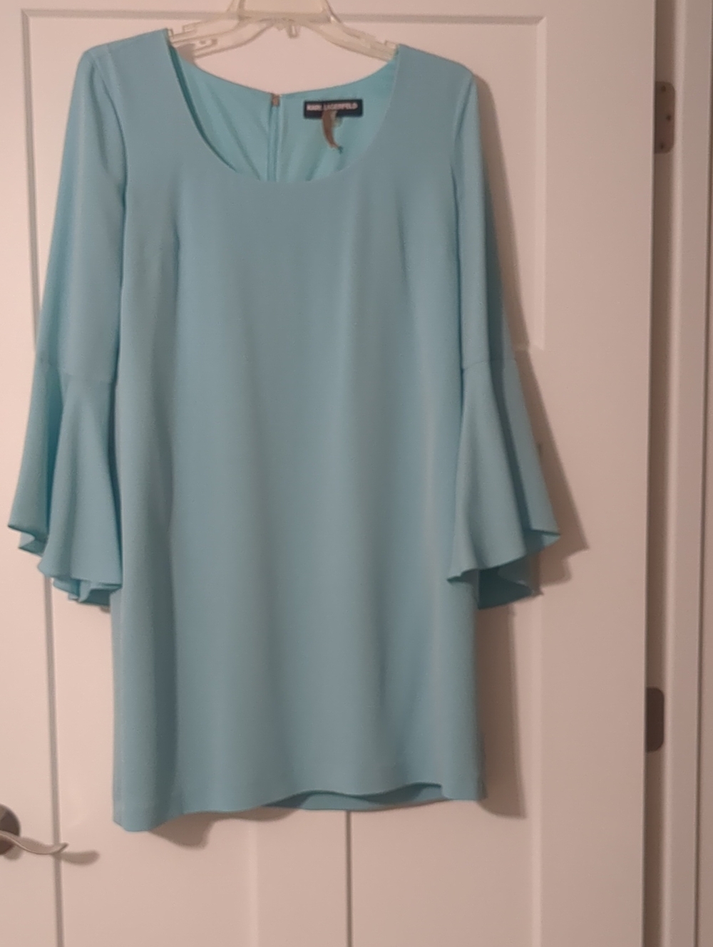 Karl Lagerfeld Bell Sleeve Dress in Blue Size Large